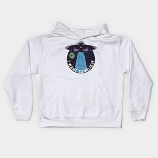 I Want To Believe UFO Spaceship Kids Hoodie